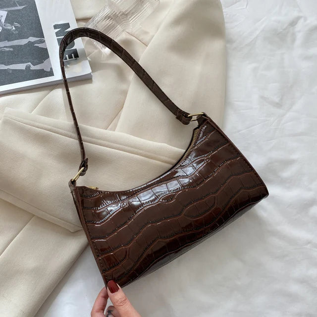 Crocodile Skin Shoulder Bag - Videre