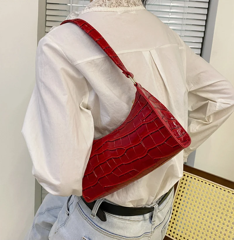 Crocodile Skin Shoulder Bag - Videre