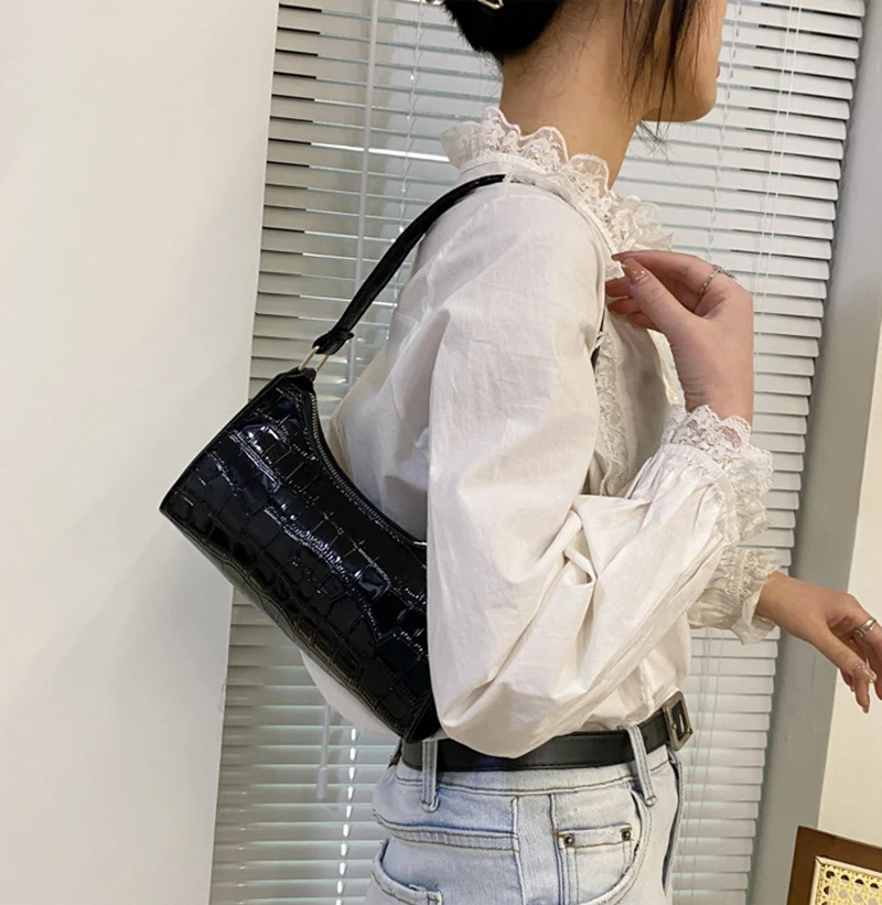 Crocodile Skin Shoulder Bag - Videre