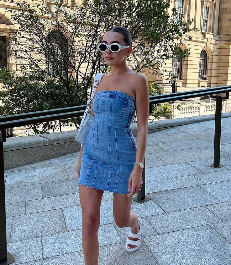 Denim Mini Dress - Videre